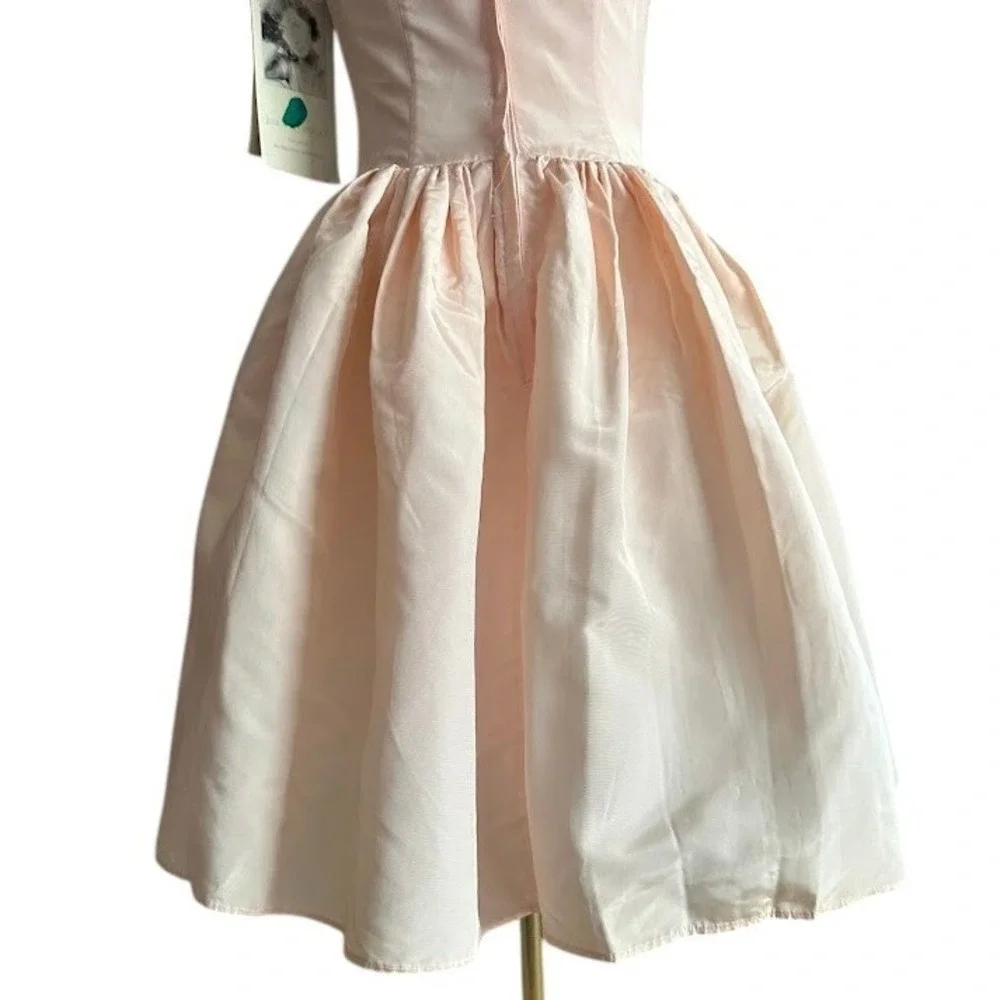 NWT Vintage 80s Gunne Sax Jessica McClintock Peach Lace Prom Dress 7/8‎